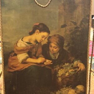 Vintage Style Art Print with Rope Hanger